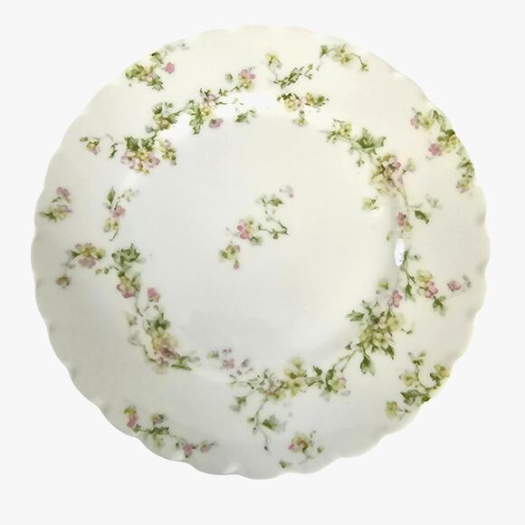 Vintage Haviland Limoges Bread Plate Pink Yellow Floral Schleiger 74 Set of 4 - Picture 1 of 12